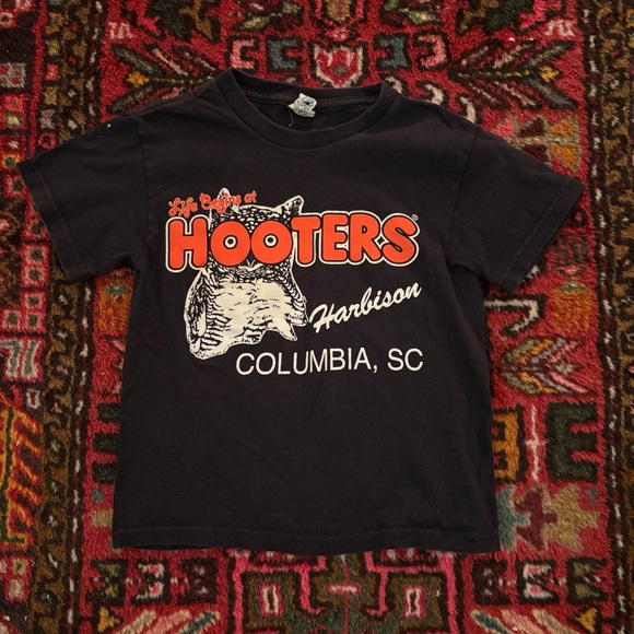 Vintage Hooters Kids Tee in Black and Orange - Picture 2 of 4